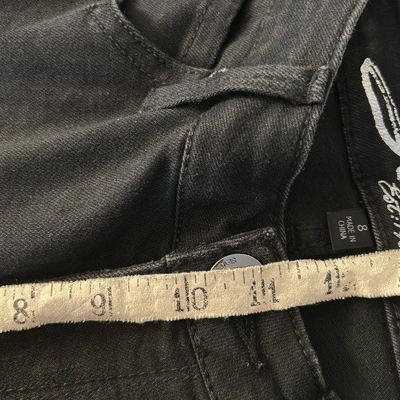 SEVEN 7 black jeans with cute lace up detail at bottom of legs size 8 - Picture 14 of 14
